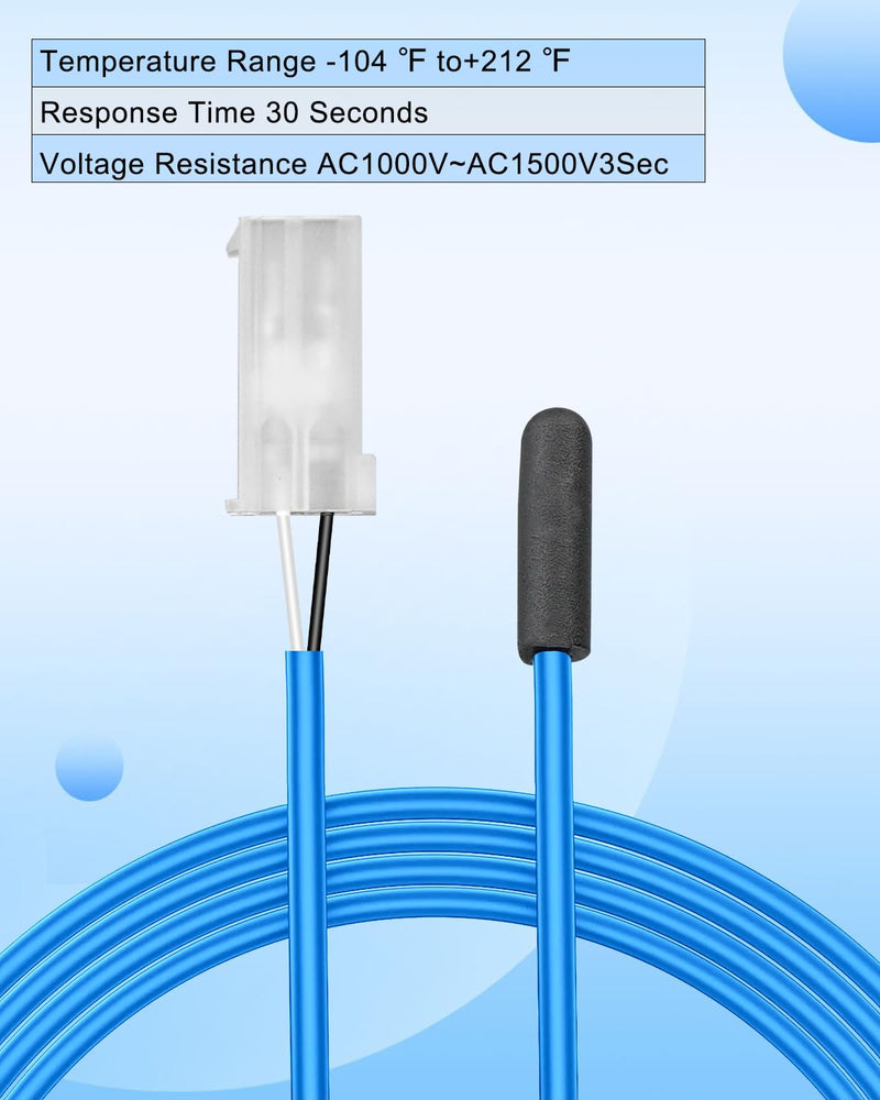[Australia - AusPower] - Coil Temperature Sensor Replace 337-60406-02 for Refrigerator Cabinet, 74 Inch Blue Cable Coil Probe Replacement Part 