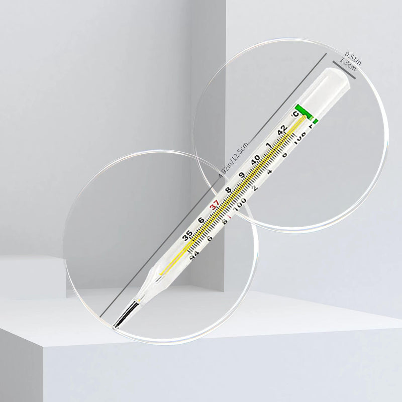[Australia - AusPower] - ℃&℉ Clinical Glass Thermometer for Underarm 2PCS - Classic Non Digital Thermometer for Adults - Accurate Easy Reading by AiBi TECH 