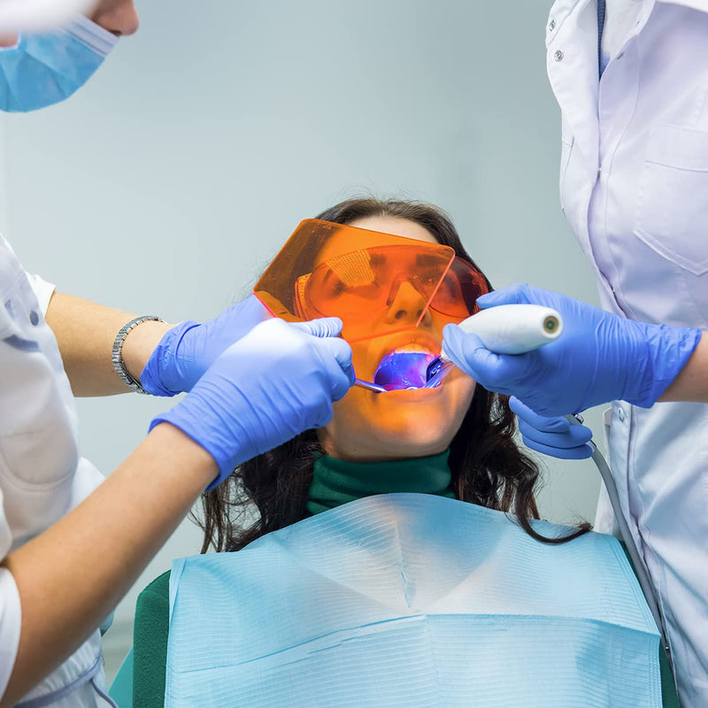 [Australia - AusPower] - Orange Handheld Dental Shield Plate Eye Protector Curing Light Shield, Protective Plate Board Lamp Filter Dental Lab Equipment 