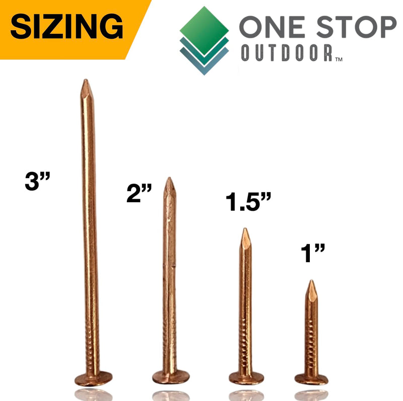 [Australia - AusPower] - 10 Pack 3 Inch USA MADE Copper Nails Pack - Pure Copper Nail Spikes USA Made - Solid Reliable Used for Trees, Stumps, Landscaping, and Hobbies (10) 10 