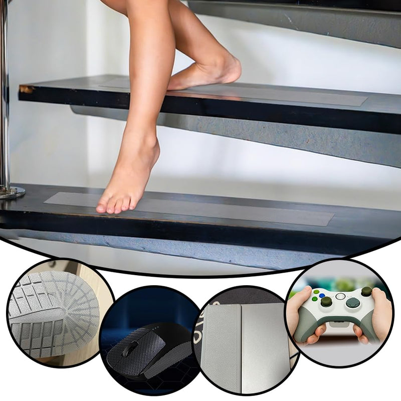 PH PandaHall Rubber Grip Tape, Anti Slip Tape Ultra-Thin Strong Adhesive Waterproof Heat Resistant Cushion Pad Clear Grip Tape Skateboard for Tools DIY Stairs Gym Kitchen, 2In x 16.4Ft