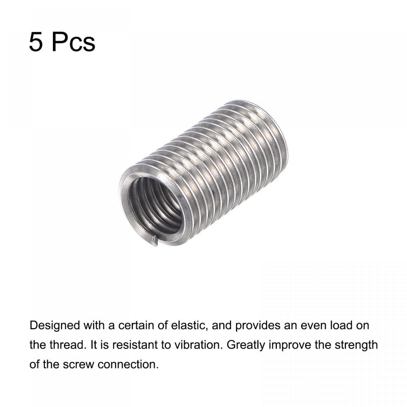 [Australia - AusPower] - uxcell Wire Thread Inserts 5/16-18 UNC 3.0D 304 Stainless Steel Helical Type Coiled Wire Screw Repair Threaded Sleeve Steel Sheath 5pcs 