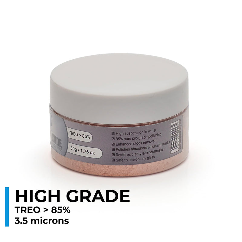 [Australia - AusPower] - Glass Polish 90006 Cerium Oxide High Grade Glass Polishing Powder - TREO 85% - 3.5 microns – 1.76 Oz 