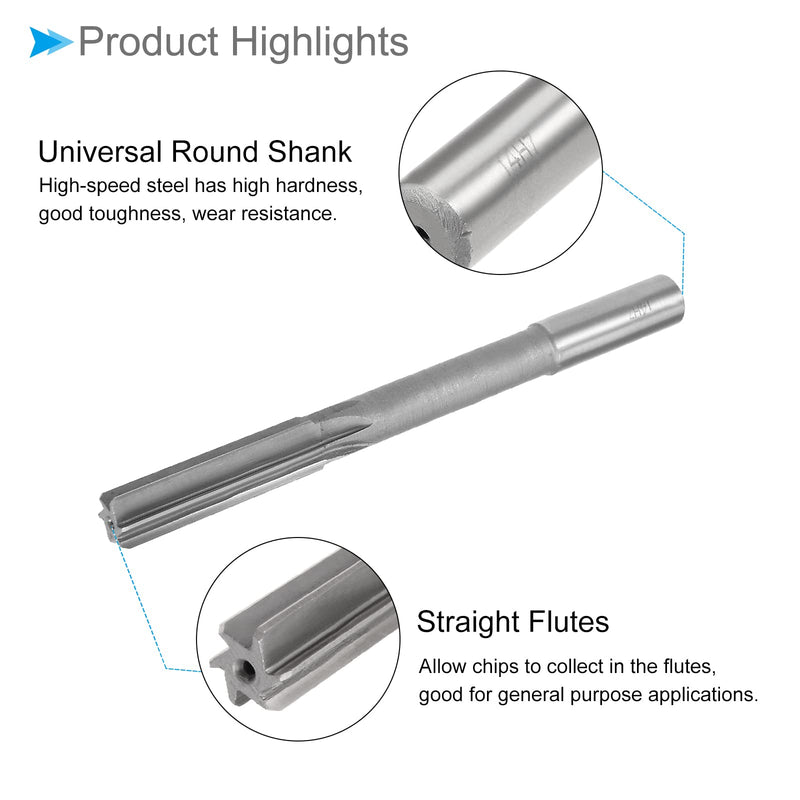 [Australia - AusPower] - CoCud Clamping Reamer 14 mm Cut Diameter H7 High-Speed Steel Straight Flute Milling Tool - (Applications: for Lathe Drilling Machine) Pack of 1 14mm 