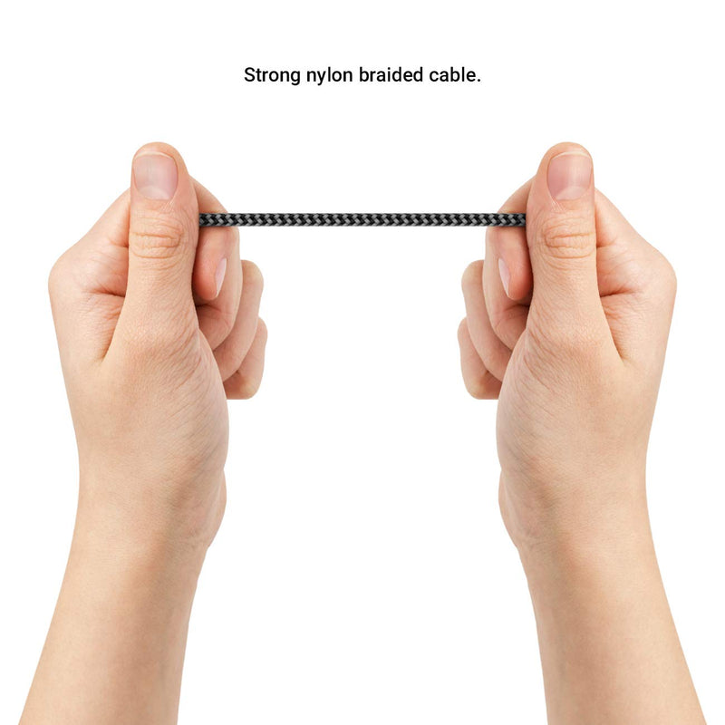 deleyCON 1 m Nylon Micro USB Cable Charging Data Cable | Metal plug, charging and synchronizing for mobile phones, smartphones and tablets