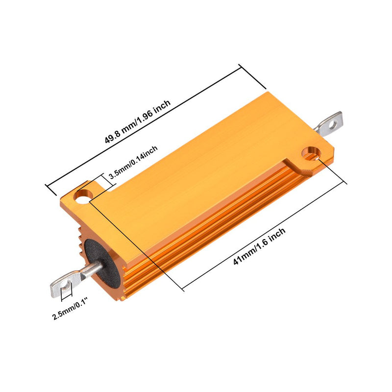 [Australia - AusPower] - uxcell 5pcs 50W 10 Ohm 5% Aluminum Housing Case Resistor, Wirewound Resistors Screw Tap Chassis Mounted, Gold 