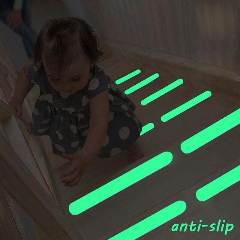 8-Pack Anti Slip Traction Tape Glow in the Dark, 2 inch x 11.8 inch, Non-Slip Grip Adhesive Tape to Indoor or Outdoor Stair,Tubs, Boats, Safety Grip Tape Non Skid Roll for Stair Steps 2 inch x 11.8 inch 8pcs #08Glow in the Dark