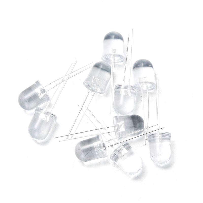 CHANZON 10 pcs 10mm Infrared Ray IR 850nm Emitter LED Diode Lights (Clear Transparent Round Lens DC 1.4V-1.6V 20mA) Lighting Bulb Lamps Electronics Components Indicator Light Emitting Diodes