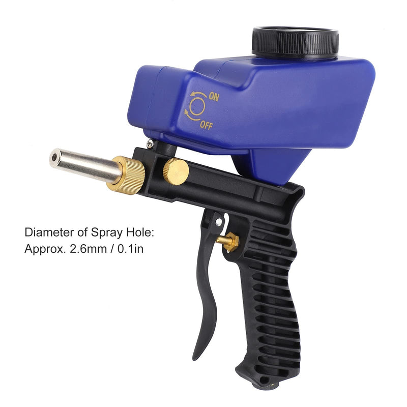 [Australia - AusPower] - Handheld Sandblaster, 70-150 PSI 6000RPM Portable Gravity Feed Sandblaster Gun Air Sandblasting Machine Sandblasting Machine Sandblasting Gun Tool Kit with Air Pipe Plug Blue 