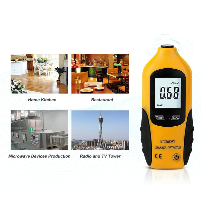 [Australia - AusPower] - High Precision Microwave Detector HT-M2 Digital LCD Display Microwave Leak Detector Radiation Meter Tester High Radiation Sensitivity and Integrated Alarm Function 
