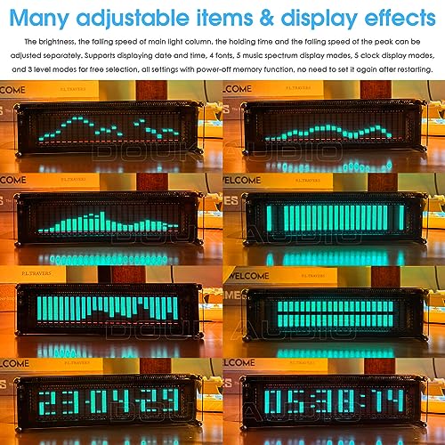 Nobsound AK2515 Music Spectrum Audio 15 Level Indicator VU Meter Screen Amplifier VFD LED Display Amplifier Music Display