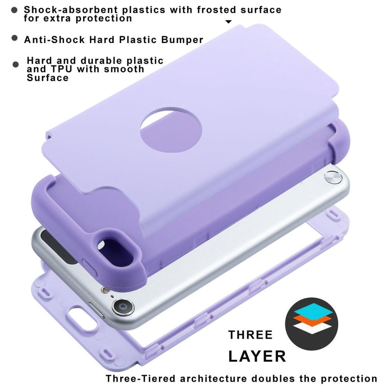 [Australia - AusPower] - ULAK Compatible with iPod Touch 7 Case, iPod Touch 6 Case, iPod Touch 5 Case, Heavy Duty High Impact Knox Armor Case Cover for iPod Touch 5th/6th/7th Generation, Purple 
