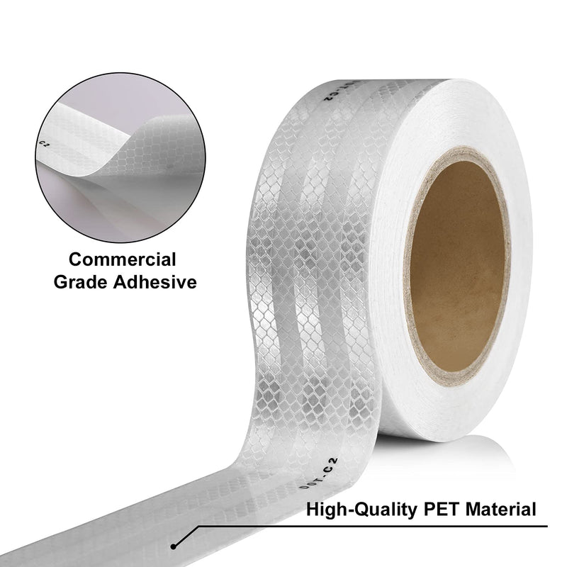 SEVEN SPARTA DOT-C2 Reflective Safety Tape 2 Inch x 200 Feet Silver Conspicuity Tape for Vehicles, Trailers, Boats, Signs (200 FT) 200 FT