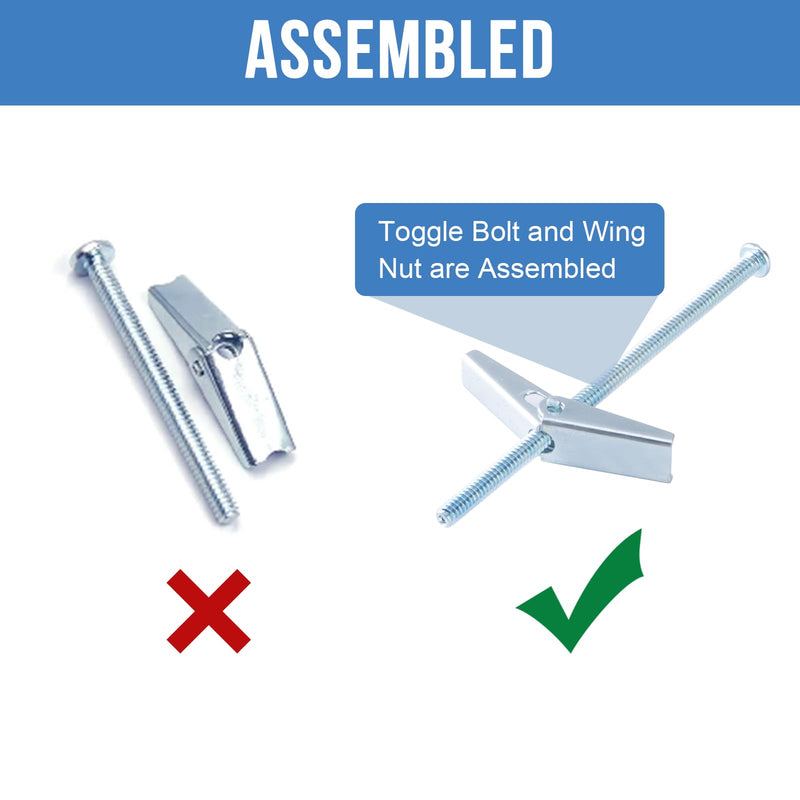 [Australia - AusPower] - 3/16"x5" Toggle Bolts (12 Pcs) 3/16 inch Wall Anchors for Drywall Heavy Duty, Butterfly Anchor Bolt for Hollow Wall, Sheetrock, Ceiling 3/16" (12 Pcs) 