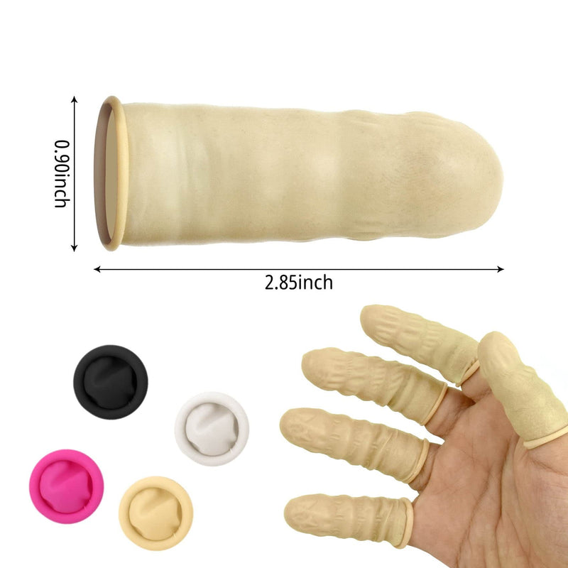 [Australia - AusPower] - 200 Pcs Finger Cots, Disposable Finger Protectors, Latex Anti-Static Finger Tip Rubber Protect Keeping Dressing Dry and Clean (Medium, Pink) Medium 