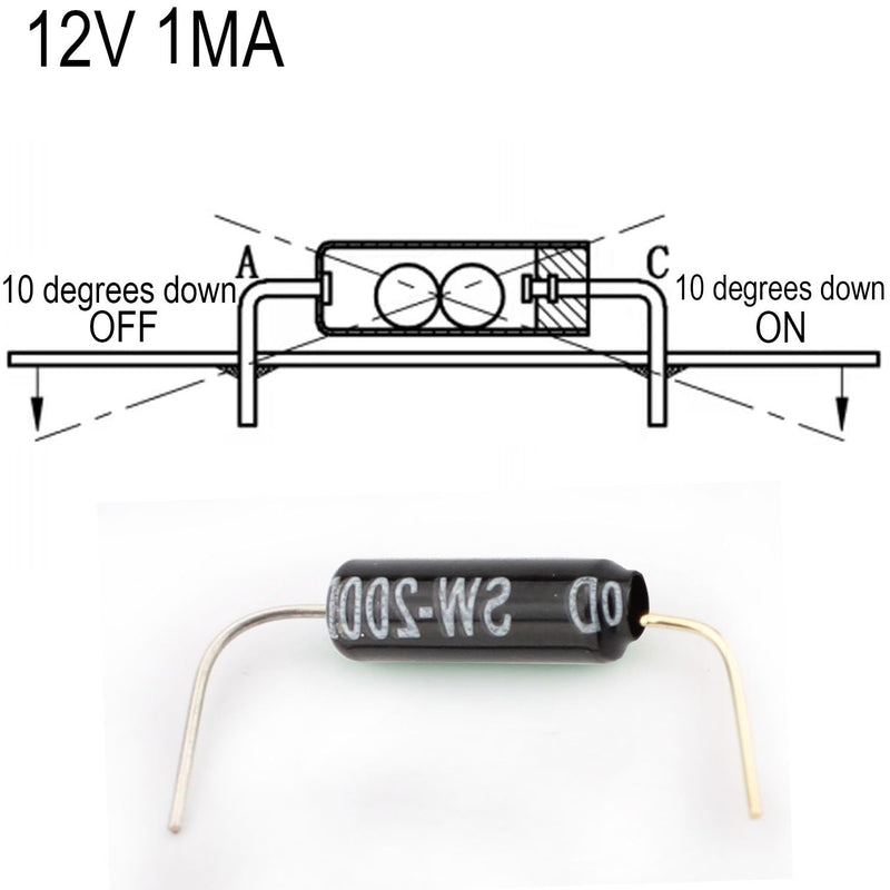 RUNCCI-YUN Tilt Sensor Angle Sensor Vibration Sensor Ball Switch 12V 1MA SW-200D Metal Ball Tilt Shake Trigger Switch for Arduino Smart Car (Black) Pack of 20