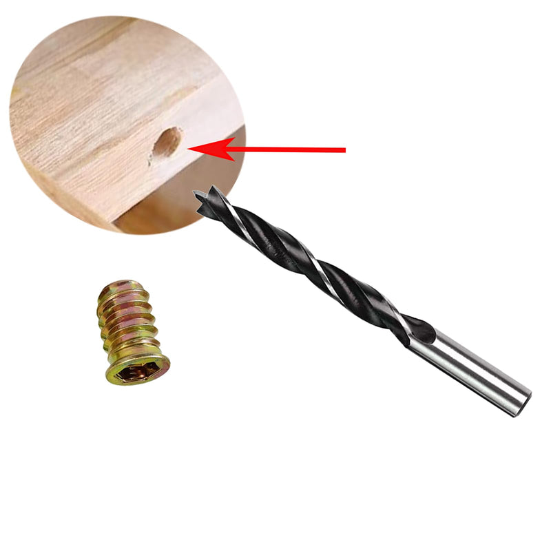 [Australia - AusPower] - 32 Sets 1/4"-20×15mm Wood Inserts/Screw-in Nuts + 1/4"-20×3/4" Bolt with Three-Point Woodworking Twist Drill and 2 Pcs Wrench,Furniture Threaded Bolt Fastener Connector Hex Socket Drive 1/4"-20×3/4" 32 