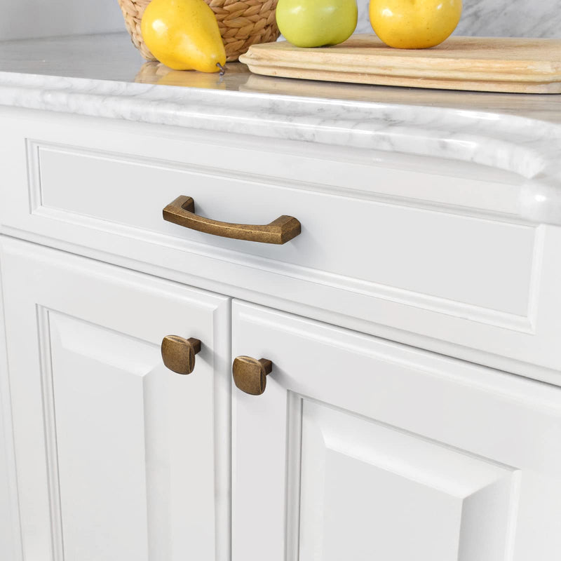 Amerdeco 10 Pack Antique Brass Cabinet Pulls 3 Inch(76MM) Hole Centers Kitchen Vintage Retro Cabinet Handles Hardware Kitchen Handles for Cabinets Cupboard Handles Drawer Pulls ZH0032… 3"/76MM Hole Center