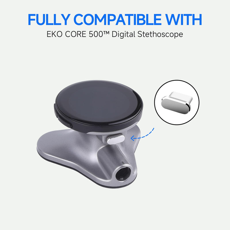 [Australia - AusPower] - 2-Pack Tempered Glass Screen Protector for EKO CORE 500™ Digital Stethoscope, 2 Silicone Ear Tips, 2 Charging Port Dust Plugs, and 1 Cleaning Brush 