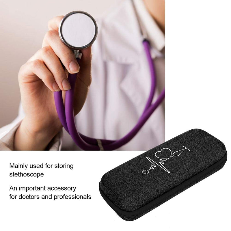 [Australia - AusPower] - xuuyuu Stethoscope Organizer EVA Storage Case Shockproof Portable Travel Bag with Inner Mesh Pocket for Stethoscope (Black) 