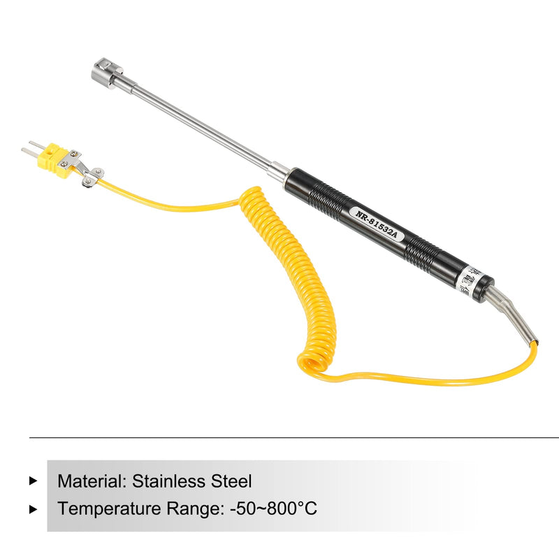 [Australia - AusPower] - MECCANIXITY K Type Surface Thermocouple Temperature Probe Sensor Stainless Steel -58 To1472°F (-50 to 800°C) 5.1ft 15x135mm 