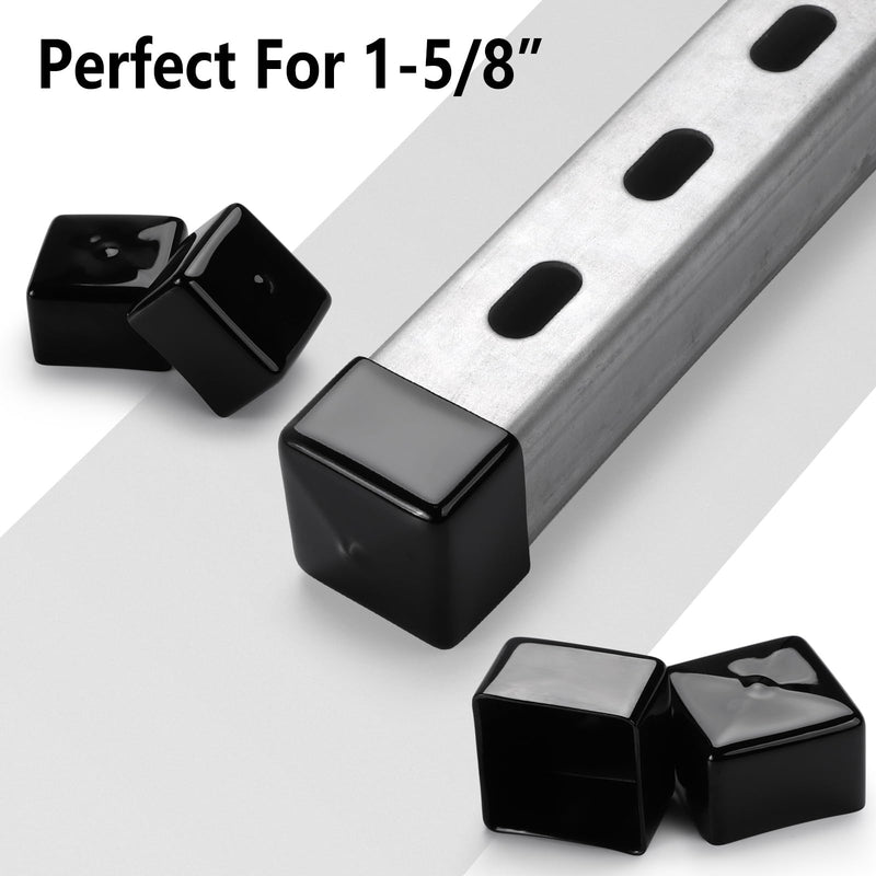 [Australia - AusPower] - 40 Packs Safety Strut Channel End Caps - Square Plastic Channel Caps Accessories for Unistrut Channel Ends (1-5/8'' x 1-5/8'', Black) for Electrical & HVAC Use 1-5/8 X 1-5/8 