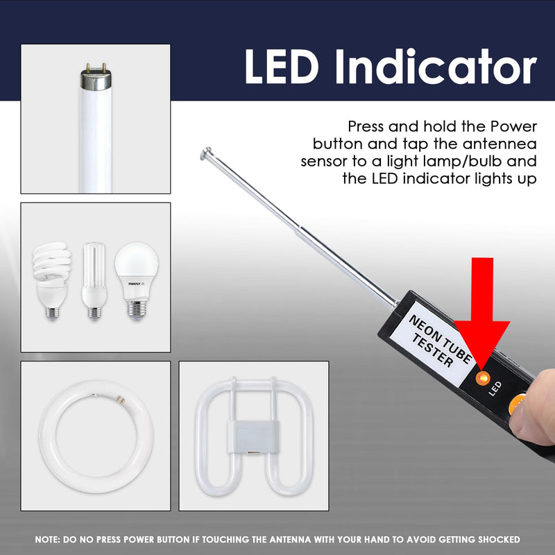 [Australia - AusPower] - Neon Tester, Portable Handheld Tube Tester（Always on）, Colour Discriminator Light Tube Detector for Neon Tube Light Lamp Light Tube(No Battery Included) 