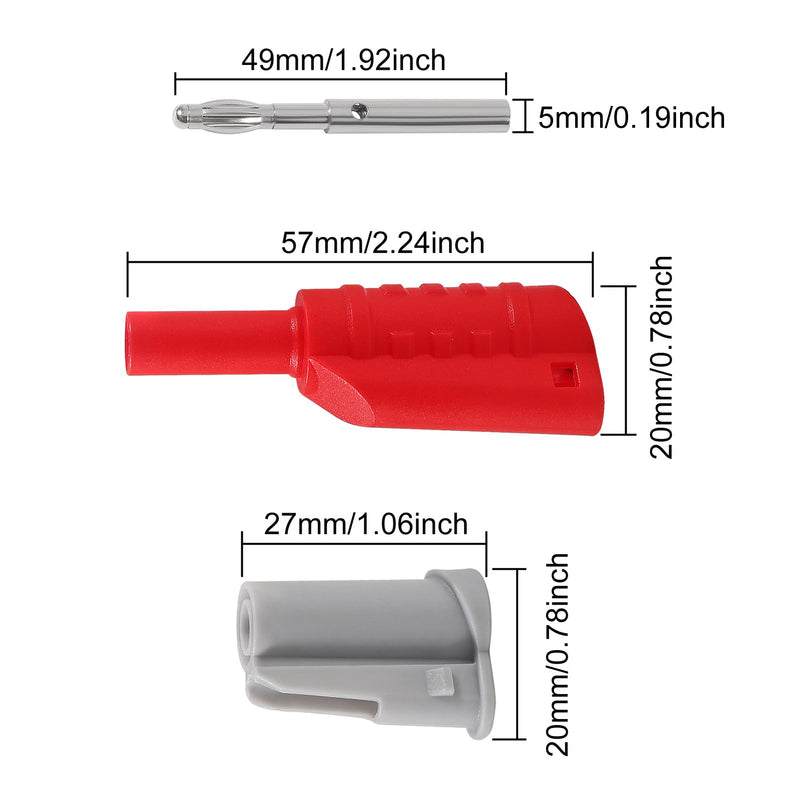 [Australia - AusPower] - 10pcs 4mm Stackable Banana Plugs, Safety Fully Insulated Solderless Screw Fixation Banana Plugs Adapter 