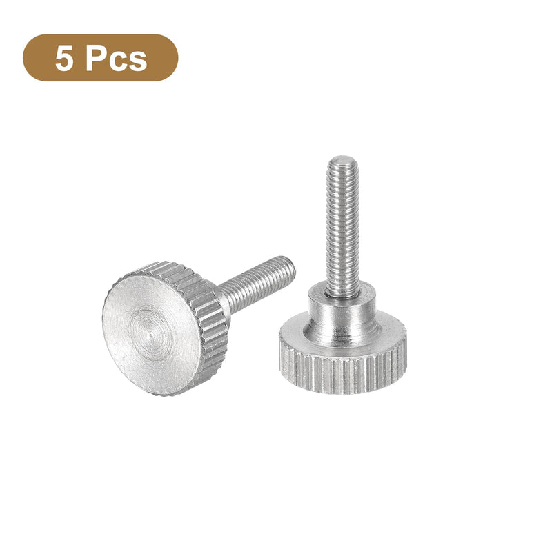 [Australia - AusPower] - uxcell M3x12mm Knurled Thumb Screws, 5pcs 304 Stainless Steel Flat Knurled Head Thumb Screws Bolts with Shoulder Grip Knobs Fasteners 
