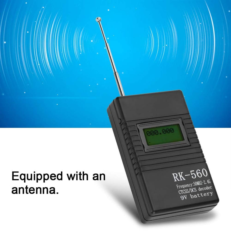 RK560 Mini Radio Frequency Counter Meter,50MHz-2.4GHz Radio Frequency Counter with CTCSS/DCS Decoder,Portable Handheld Frequency Counter Meter,1K / 0.1K.