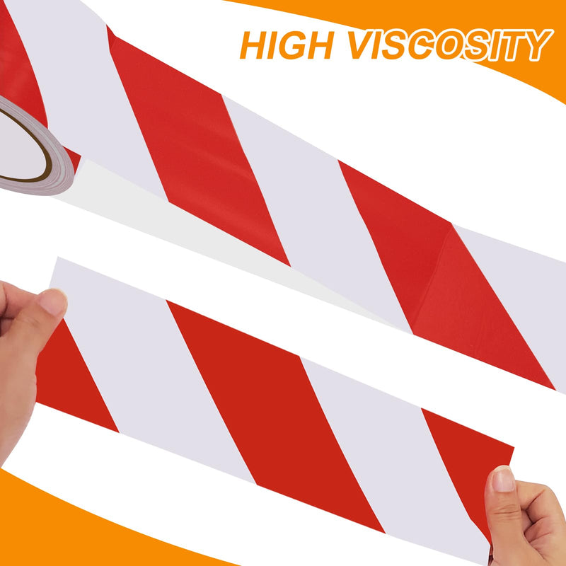 Red & White Safety Tape, 3 Inch x 108FT, Red & White Hazard Warning Stripe Tape, Floor Marking Tape, Strong Adhesive Caution Tape Roll for Walls, Floors, Equipment