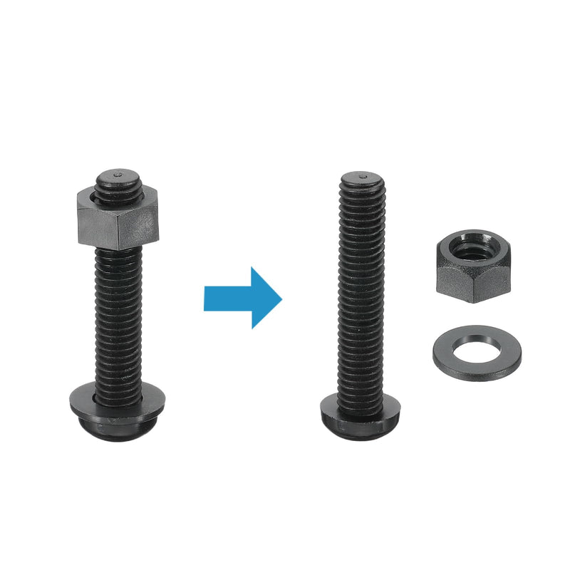 [Australia - AusPower] - PATIKIL M8x40mm Black Nylon Bolts Plastic Nuts Full Thread Head Screws, 24 Pcs M8*40mm 