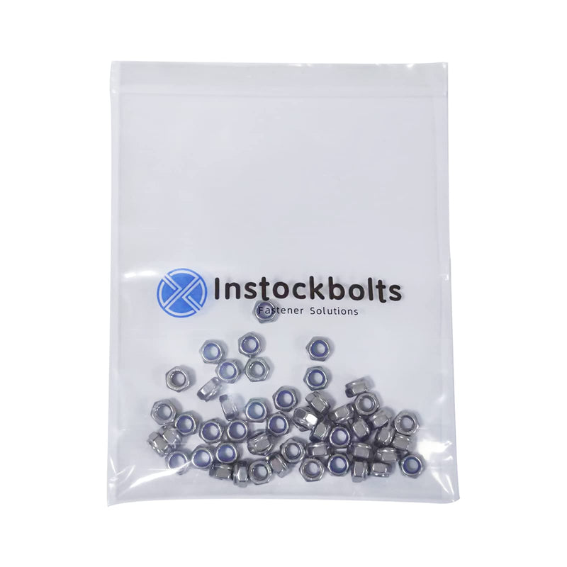 [Australia - AusPower] - M6-1.0 Nylon Insert Lock Nuts, 50pcs Stainless Steel 304 (18-8) Lock Nuts with Nylon Insert. M6-1.0 304 Stainless Silver 