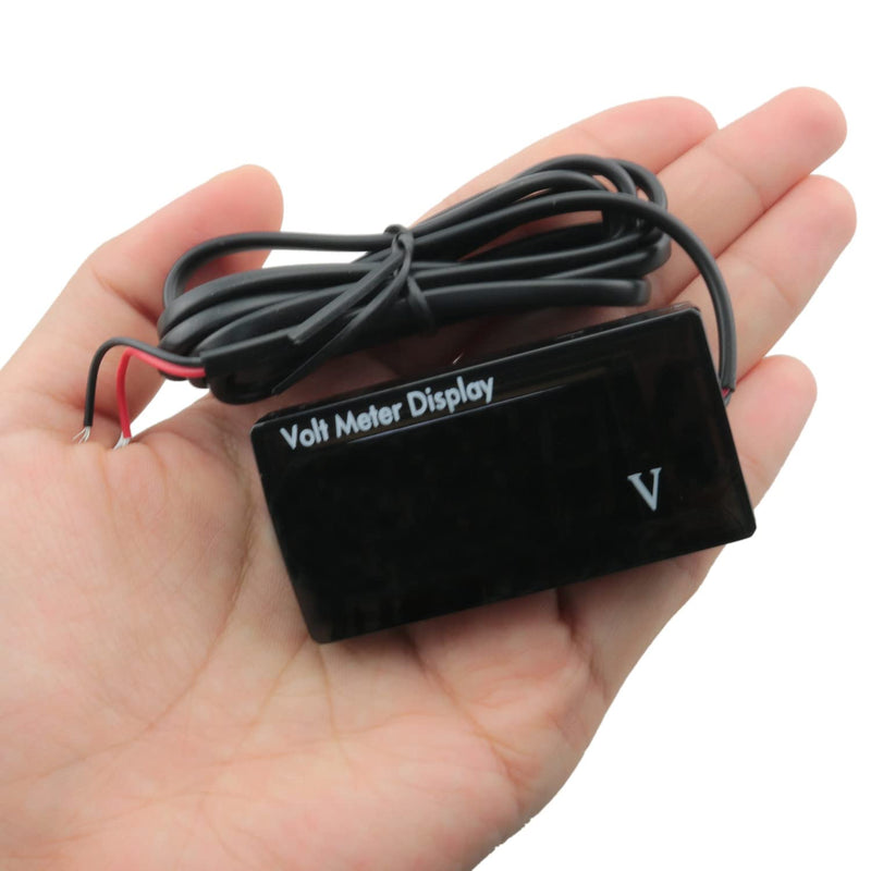 [Australia - AusPower] - MEETOOT LED Digital Display Voltmeter Blue DC 12V Waterproof LED Digital Display Voltmeter for Car Battery Voltage Monitor 