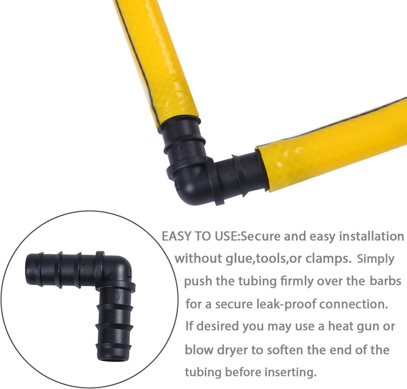 [Australia - AusPower] - URATOT 40 Pieces Drip Irrigation Fittings Kit 1/2" Tubing Set, 10 Tees, 10 Couplings, 10 Elbows and 10 End Cap Plugs Drip Irrigation Barbed Connectors for Drip Sprinkler Systems 