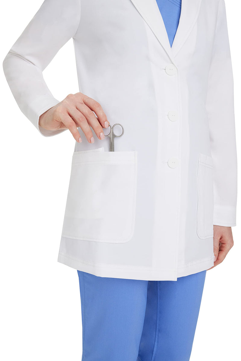 Healing Hands Lab Coat Women 3 Pocket Full Sleeve Mid-Length 5053 Faith The Coat Minimalist Collection White Medium