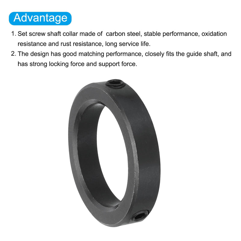 [Australia - AusPower] - MECCANIXITY Shaft Collar 2 Inch Bore Carbon Steel Set Screw Style Clamping Collars Black 2 Pcs 