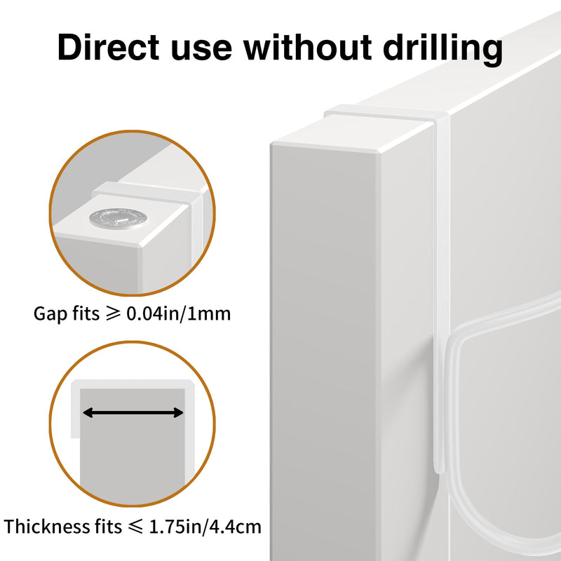 [Australia - AusPower] - niffgaff Over Door Hook 2-Pack - Heavy Duty Door Hook with Support Pads, No Drilling Required, Anti-Rust Over The Door Hanger, 6.5 Inches Tall, Fits Doors Up to 1.7 Inches Thick, White 