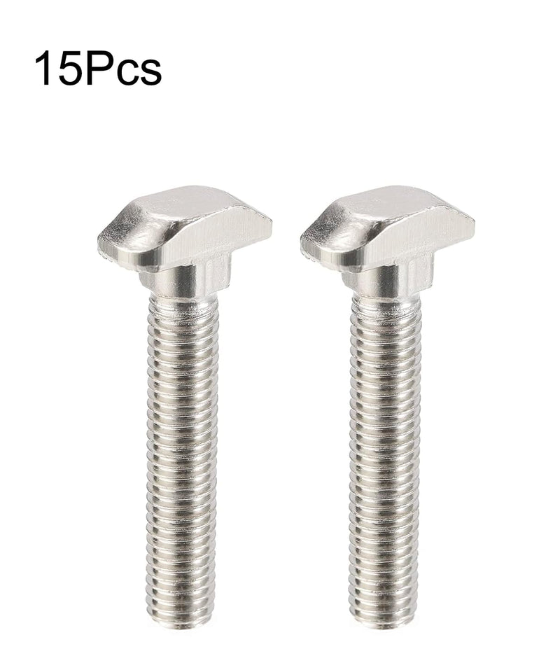 [Australia - AusPower] - M8 x 40mm T-Slot Drop-in Stud Sliding Bolts, Carbon Steel Hammer Head Bolt T Screw, T-Bolt T Shape Stud Sliding Screw for 40 Series Aluminum Profile, 15PCS M8 x 40mm 