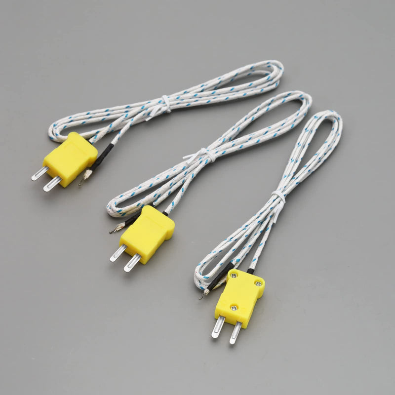[Australia - AusPower] - ECSiNG 8PCS K Type Mini-Connector Thermocouple Temperature Probe Sensor 1 Metre Temperature Sensing Line K Type Thermocouple Wire Measuring Range -40°C to 400°C 