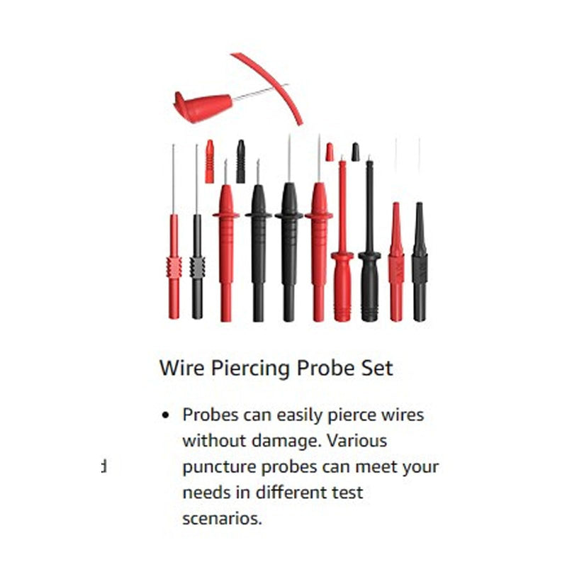 [Australia - AusPower] - 25Pcs Multimeter Test Cable Kit with Probe Line, Wire Hook Clip, Tweezer, and Precision Probes, Easy-to-Use Testing Kit for Digital Electrical Testing 