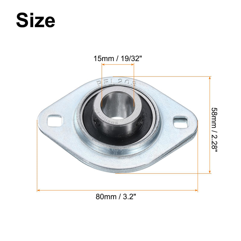 [Australia - AusPower] - uxcell SBPFL202-10 Pillow Block Bearings 5/8" Bore Bearing Units Steel Flange Mounted Bearing Housing with Wrench SBPFL202-10 (ID 5/8") 