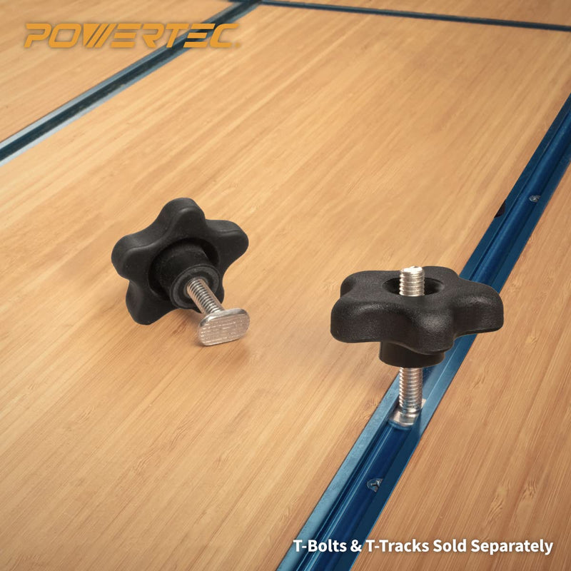 [Australia - AusPower] - POWERTEC 5/16"-18 5 Star Knobs 5 Pack, Clamping Knobs with Steel Insert for T Track Bolts, Thumb Screw Threaded Knobs for T Track Accessories, Feather Boards, Woodworking Jigs and Fixtures (71071) 5-Star Nuts 