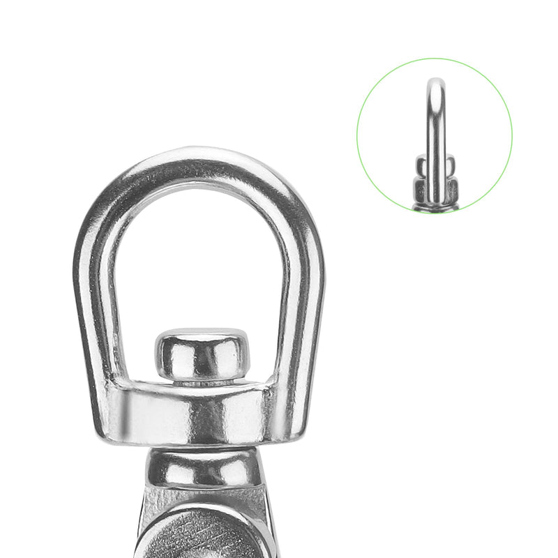 [Australia - AusPower] - 4 Pack 2.8 Inch Trigger Snap Hooks, 360 Degree Swivel Lobster Clasps, Stainless Steel 316 Scissor Snap Lobster Claw Clips for Flag Pole, Pet Leash, Camera Straps, Cages 