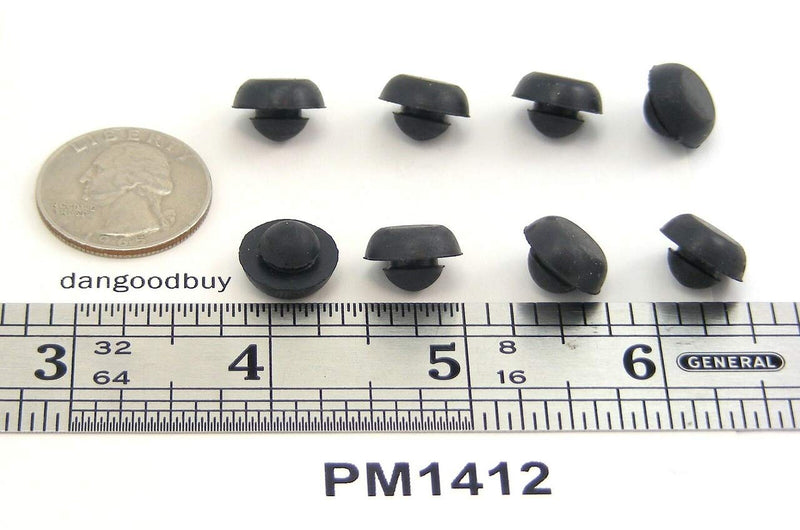 [Australia - AusPower] - Black SBR Rubber Push in Ridged Bumper - Bumper Diameter - 1/2", Bumper Height - 5/32", Fits Hole Size - 1/4" 6 
