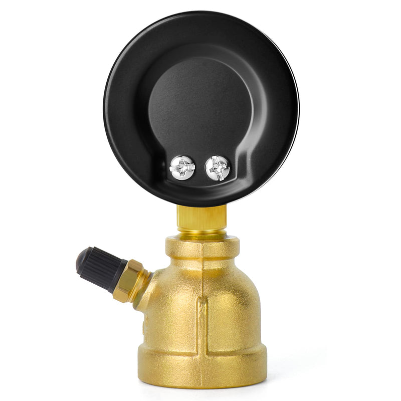 MEANLIN MEASURE 0-100Psi Forged Brass Air Test Pressure gauges, 3/4" FNPT Connection, 2" Double Graduated, Bell Shape Body Assembly, -3-2-3% Accuracy Brass Body