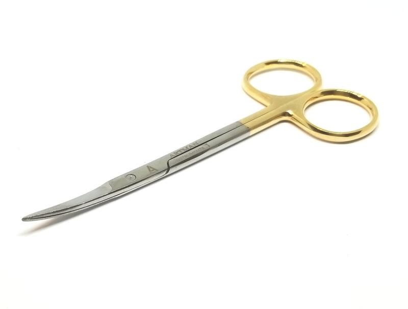 [Australia - AusPower] - Scissors 4.5 inch curved Gold Plated handle Dental Surgical Gum Scissors BY Wise Linkers 