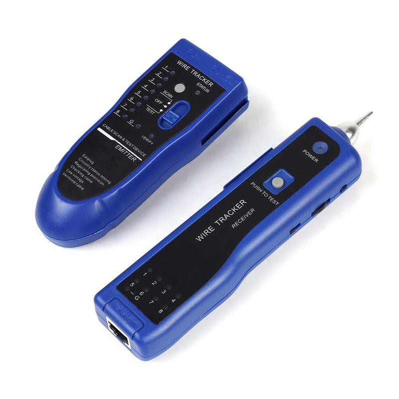 [Australia - AusPower] - Rapid LAN Network Multifunctional Cable Tester Line Finder Portable Wire Tracker Tool Tone Generator Probe Kit for Telephone Line Tester and Continuity Checking(No Batteries Included)(Blue) 