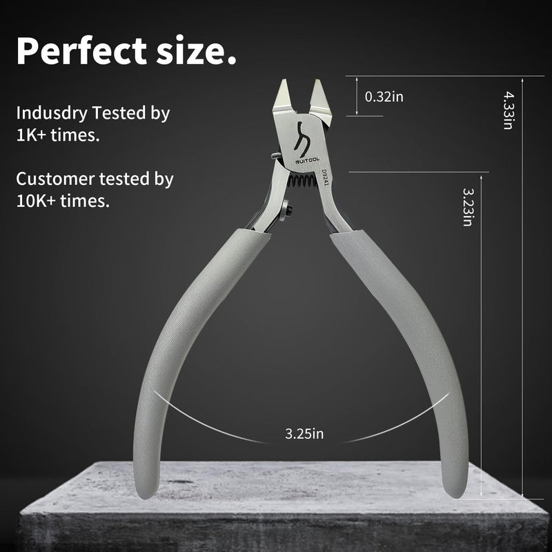 [Australia - AusPower] - RUITOOL Model Nippers Tools for Model Builders to Repair and Fix Plastic Models, Ultra-thin Single Blade Nipper, 4.3inch Non-slip Grip Sprue Cutter for Plastic Model Building 