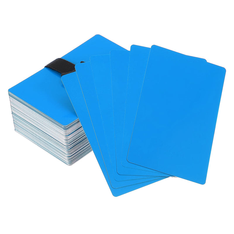 PATIKIL Metal Business Card 0.21mm Thick 3.4x2.1 Inch, 200 Pcs Anodized Aluminum Blank Laser Engraving Cards with Cable Ties for Multipurpose House Office, Navy Blue